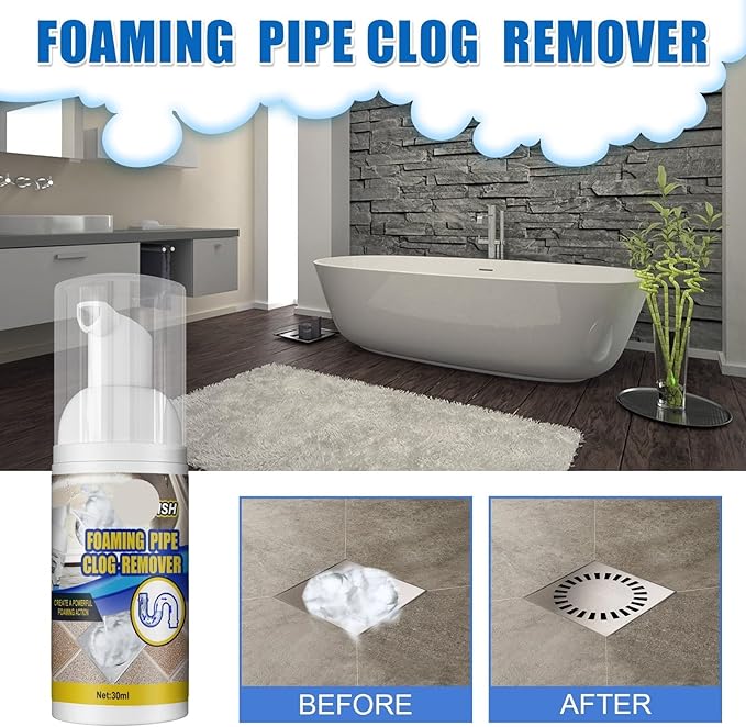 Foam Drain Unclogger for Home Pipes - Deep Cleaning Odor Elimination &amp Clog Prevention for Bathroom and Kitchen Drains(2PCS)