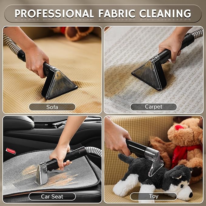 Airthereal S1 Carpet Cleaner Machine Instant Heating Portable Upholstery Spot Cleaner Shampooer Machine with Self-Cleaning 14 Kpa Stain Remover Deep Cleaner for Pets Stairs Car Seat and Couch