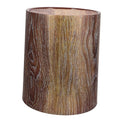Swing Lid Garbage Can with Vintage Artificial Wood Grain Plastic Trash Bin for Bathroom Bedroom Office Easy-Clean Wastebasket for Efficient Waste Disposal