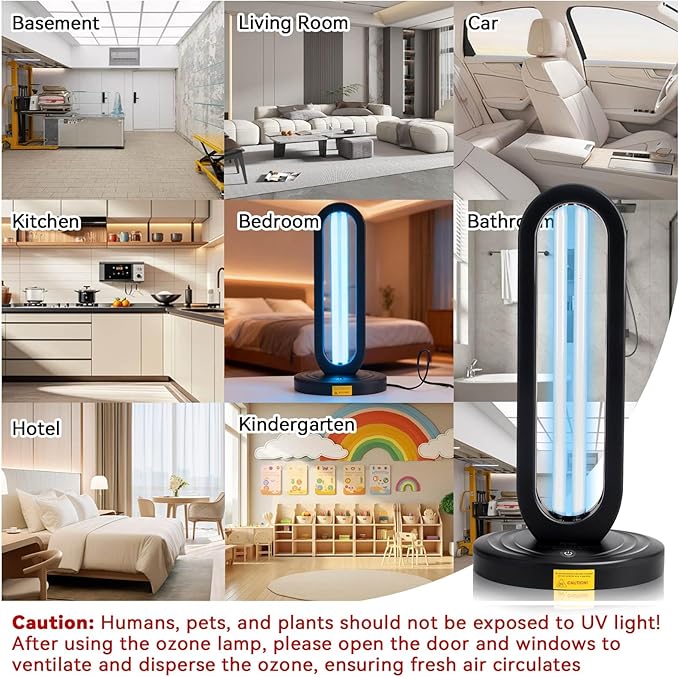 UV Ozone Sanitizer UV Light Sanitizer for Room with Remote Control Home Disinfection Device for Large Areas 15/30/60 Minutes Timer for Bedroom Kitchen Bathroom Office