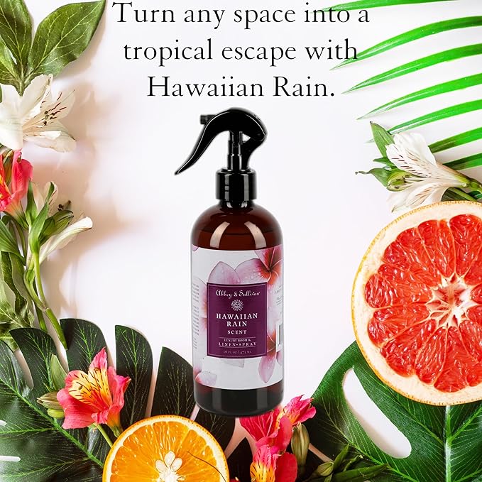 Abbey &amp Sullivan Linen Spray Hawaiian Rain Fabric Freshener and Fragrance Room Spray Pack of 2 16 oz