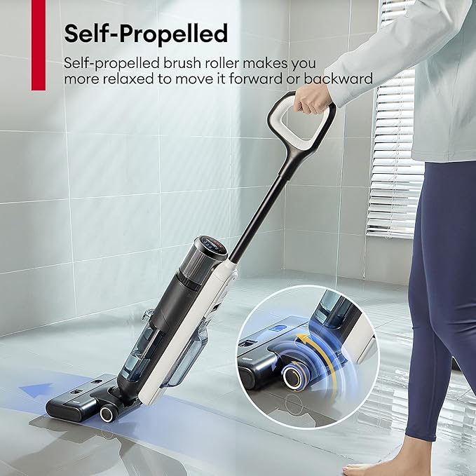 Ultenic Wet Dry Vacuum CleanerCordless Vacuum Mop Combo with Self-CleaningSmart Mess Detection50mins Runtime3-in-1 Vacuum Mop for Hard FloorsEdge CleaningLED DisplayBlackAC1 Elite