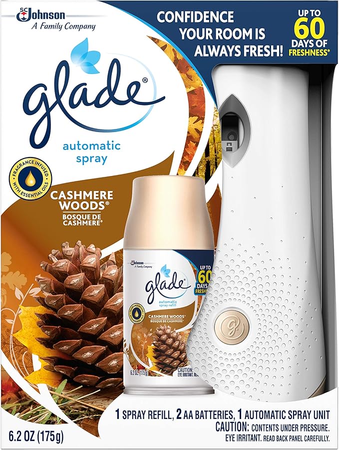 Glade Automatic Spray Air Freshener Starter Kit Cashmere Woods 6.2 fluid oz