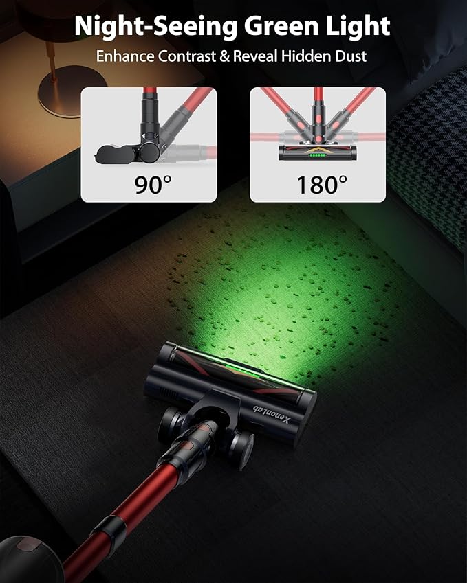 Cordless Vacuum Cleaner 75Mins/55KPa/650W Self-Standing Stick Vacuum Cleaners for Home Rechargeable Lightweight Anti-Static&ampAnti-Tangle Brush for Hard Floor Carpet Hardwoods Pet Hair