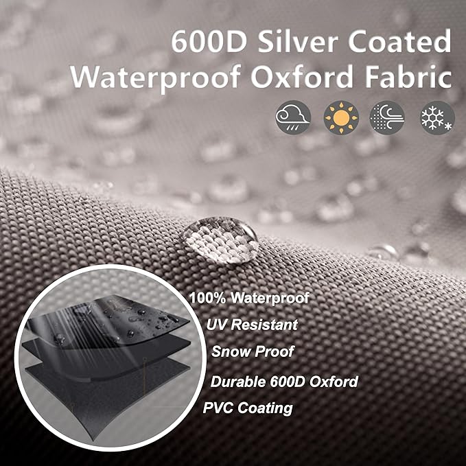 Kegerator Cover with 600D Waterproof Oxford Fabric for Protecting Outdoor or Indoor Beer Tower Dust Cover 26.8x26.8x45.7 Inches