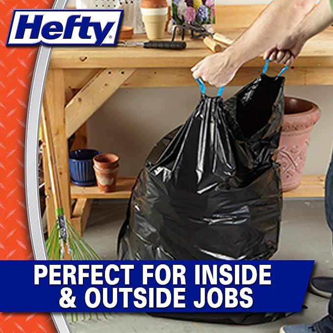 Hefty Strong Large Trash Bags 30 Gallon 74 Count (Pack of 3) 222 Total