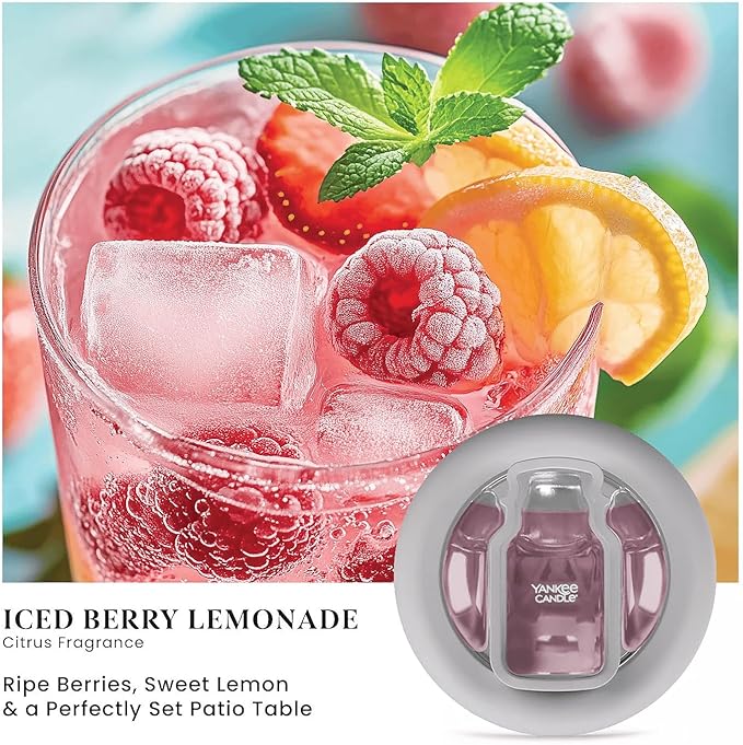 Yankee Candle Smart Scent Auto Vent Clip Car Air Freshener Iced Berry Lemonade (Pack of 6)