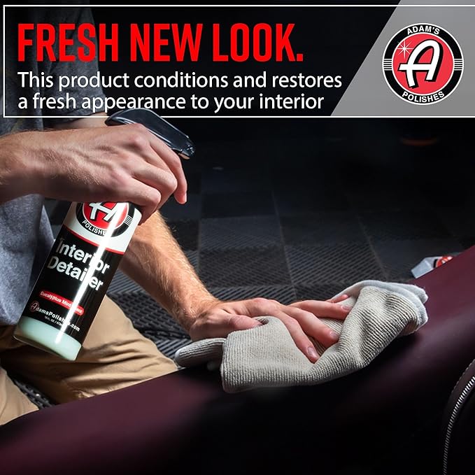 Adam's Polishes Interior Detailer 16 fl. oz - Total Car Cleaner Protectant &amp Dressing | All Purpose Leather Conditioner | Vinyl Dashboard Screen Seat Cleaner &amp More - Pack of 2