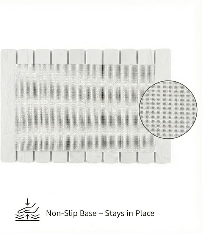 Stone Dish Drying Mat for Kitchen Counter – Large 24×16 Instant-Dry Diatomaceous Earth Drying Mat Foldable Quick-Dry Dish Drying Pad Easy-Clean Kitchen Mat