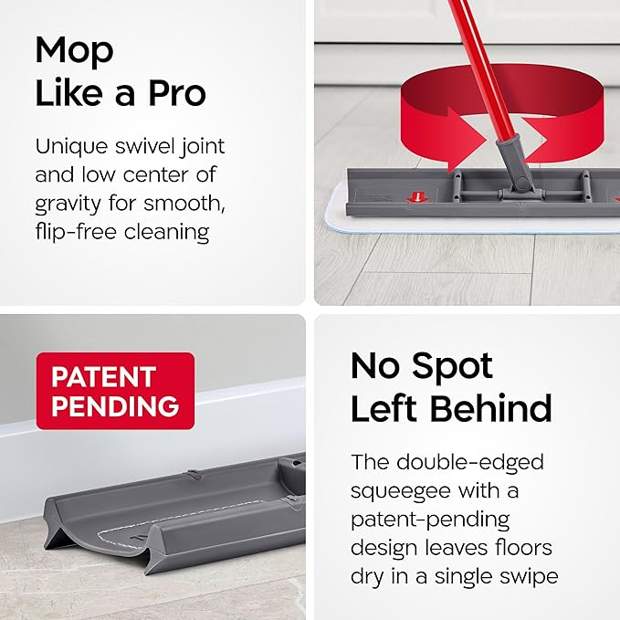 Tyroler Heavy Duty Floor Squeegee for Concrete Floors | 16.5 Squeegee for Floor with 55 4-Part Handle | Squeegees Broom for Floors | The MoppyShmoppy is The Ideal Squeegees Mop for All Surfaces