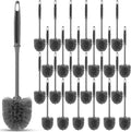 24 Pack Toilet Brush Bulk Commercial Heavy Duty Professional Toilet Bowl Cleaning Brush for Bathroom Restroom Maintenance Cleaning Supplies (14 InchGrey)
