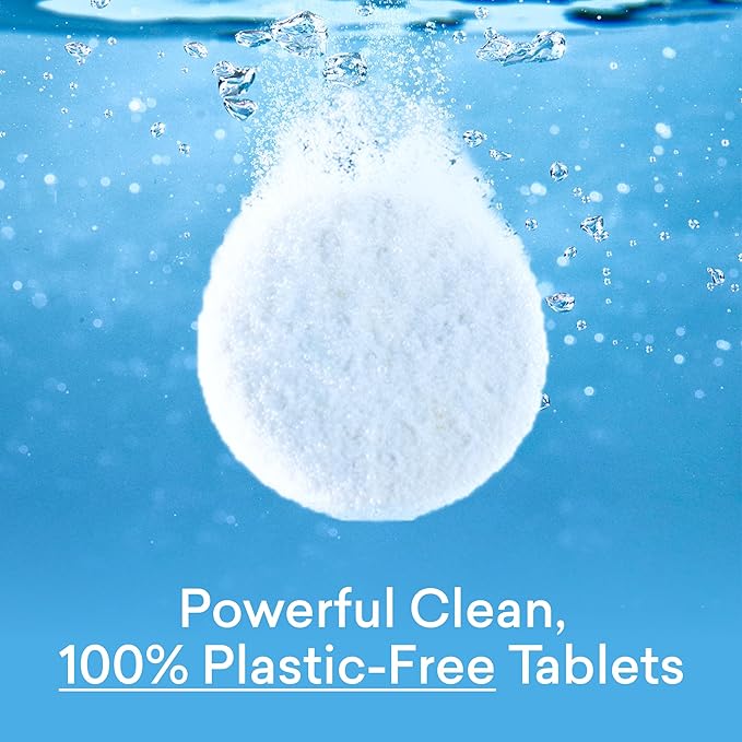 BLUELAND Toilet Bowl Cleaner Tablets Starter Set 14 Count with Tin Lemon Cedar Plastic-Free No Harsh Chemicals Plant-Based