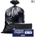 Plasticplace 56 Gallon Trash Bags │ 2.0 Mil │ Black Heavy Duty Liners Fits Glutton Garbage Can │ 43” x 46” (50 Count)