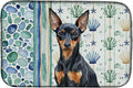 Caroline's Treasures Black and Tan Miniature Pinscher Coastal Sea Glass Dish Drying Mat Absorbent Dish Drying Mat Pad for Kitchen Counter Dish Drainer Mat for Countertop 14 x 21 Multicolor