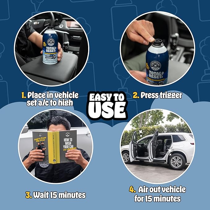 Chemical Guys Odor Eliminating Fogger 3 Pack – Black Frost Scent 3 Oz Each – Set-and-Forget System to Remove Smoke Pet Gym and Food Odors in Cars Trucks SUVs