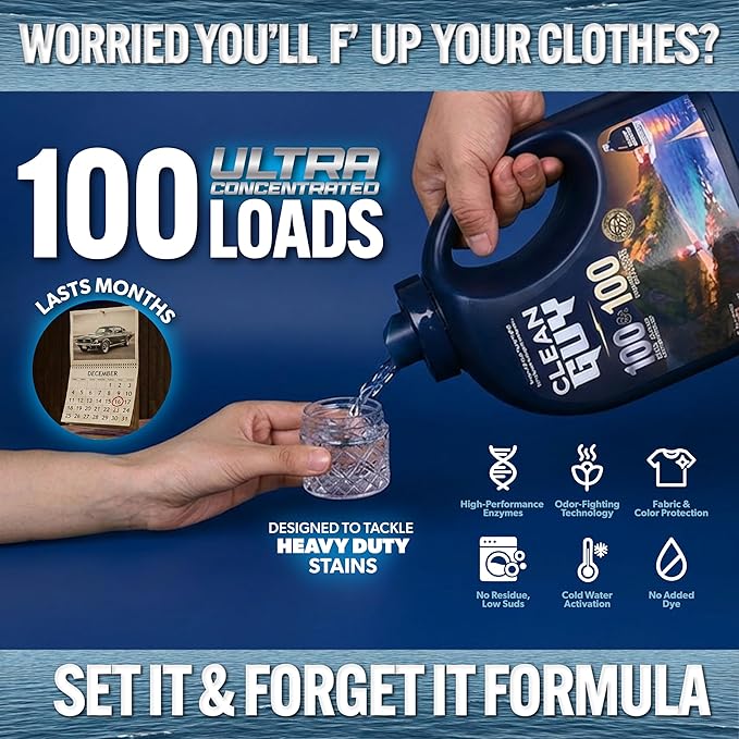 Laundry Detergent with Dryer Sheets | Ocean Fresh Scent Deep Clean Formula Softens &amp Freshens Clothes Long-Lasting Freshness -Sea salt &amp Driftwood (100 Loads PLUS 100 Dryer Sheets)