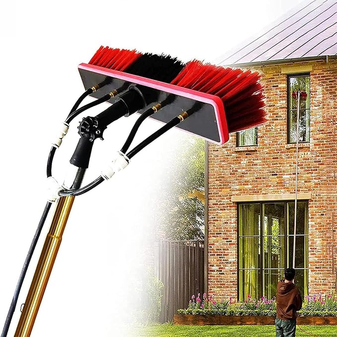 Window Cleaning Telescopic Pole Telescopic Window Cleaning Brush Window Washing Kit with Extension Pole Extendable Solar Panel Cleaning Brush Water Fed Pole (Size : 20FT/6m)