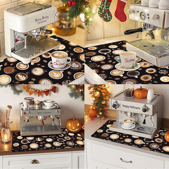 Dish Drying Mat Large Coffee Mat Absorbent Drying Mat for Kitchen Counter Coffee Bar Accessories 32x 17 (5 32Lx17W)