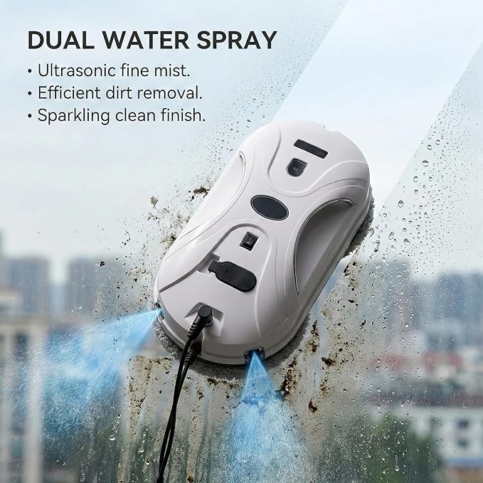Automatic Window Cleaning Robot Window Cleaner Robot Auto Dual Spray 2026 Model Robot Limpia Vidrios AI Path Planning 3000Pa Suction Remote Control Edge Detection for Streak-Free Glass - SS1
