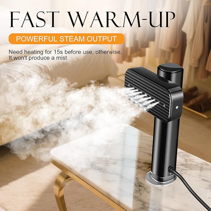 Steamer for Clothes Portable Handheld Garment Steamer for Fabric Wrinkles Remover 15s Fast Heat-up 90ml Water Tank with Heat-Resistant Gloves Convenient clothes steamer for Home Travel 2