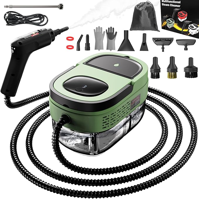 Handheld Steam Cleaner for Home 2500W High Pressure Steam Cleaner for Car Detailing 3 Steam Levels 1600Ml Tank High Heat Steamer for Bed Bugs Couch Furniture Kitchen Bathroom Floors