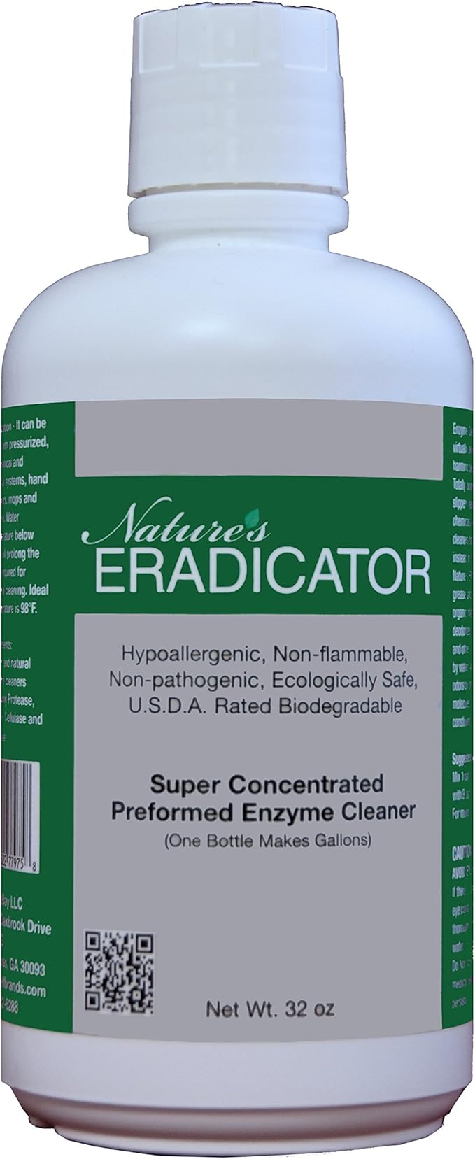 Nature's ERADICATOR Multi-Purpose Enzyme Cleaner odor free green safe natural cleaning solution for home and industry Concentrated 32 oz