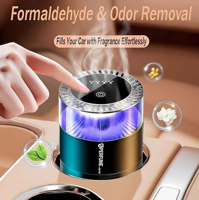 Luxury Car Air Freshener with Oriental Golden Osmanthus Scent Smart Aroma Diffuser Aromatherapy Car Perfume Sweet Floral and Unique Fragrance