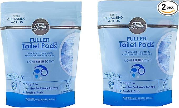 Fuller Brush Toilet Bowl Cleaner Pods - Water Soluble Tablet Cleansers Cleans Descales &amp Refreshes Bathroom Toilets Removes Odors Soils &amp Stains Light Fresh Scent Ideal for Homes &amp Busine