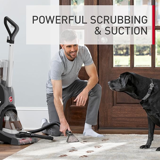 Hoover PowerDash Pet Advanced Compact Carpet Cleaner Machine with Above Floor Cleaning Lightweight Carpet Shampooer Machine Pair with a Hoover Carpet Cleaner Solution for a Bright Refreshed Home