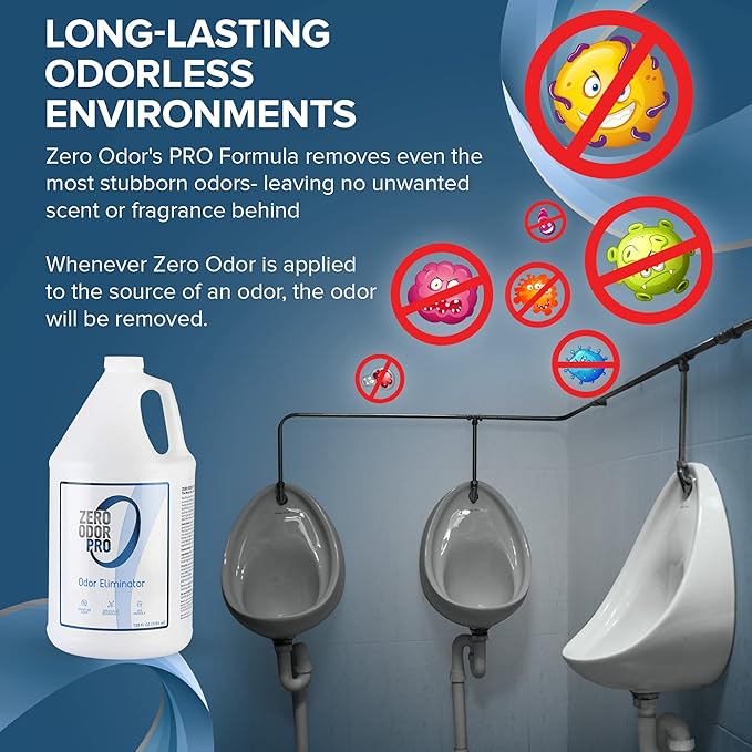 Zero Odor Pro - Commercial Strength Odor Eliminator &amp Neutralizer Air Freshener Room Deodorizer - Strongest Odor Eliminator Trigger Spray 128oz Refill
