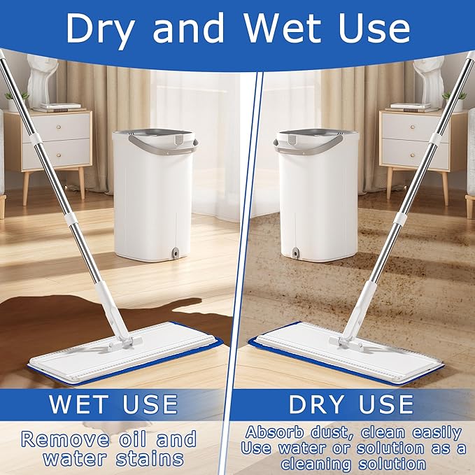 12 Pack Replacement Microfiber Pad - Thick - Universal Commercial 17-18 Inch Mop Head- Heavy Duty - Wet &amp Dry Commercial Cleaning Refills Reusable Mop Refills Fit for Most Microfiber Flat Mop Syst