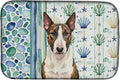 Caroline's Treasures Brindle and White Bull Terrier Coastal Sea Glass Dish Drying Mat Absorbent Dish Drying Mat Pad for Kitchen Counter Dish Drainer Mat for Countertop 14 x 21 Multicolor