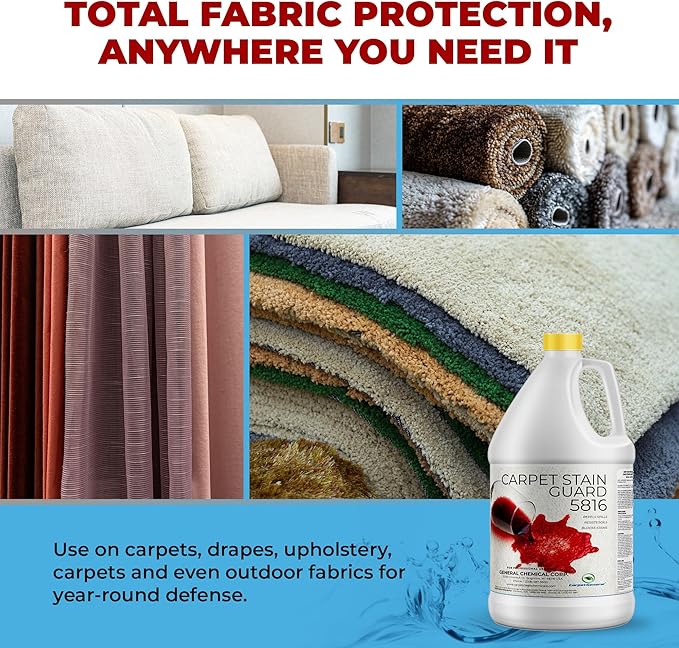 General Chemical Stain Shield Spray - Safe Fabric Protector Spritz and Stain Guard 5816 for Upholstery Carpets Rugs Drapes &amp More - Impermeable Protectant Spray for Outdoor &amp Indoor Use -4
