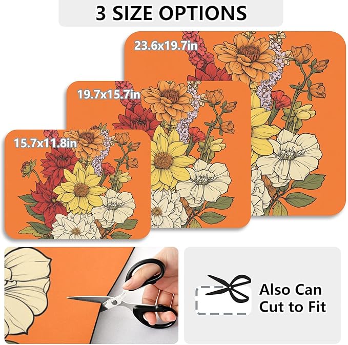 Flowers Dahlia Gladiolus Orange Drying Dish Mat Absorbent Diatomaceous Earth Mat Kitchen Dish Drying Mat Non-slip Dish Drainer Mats Household Essentials
