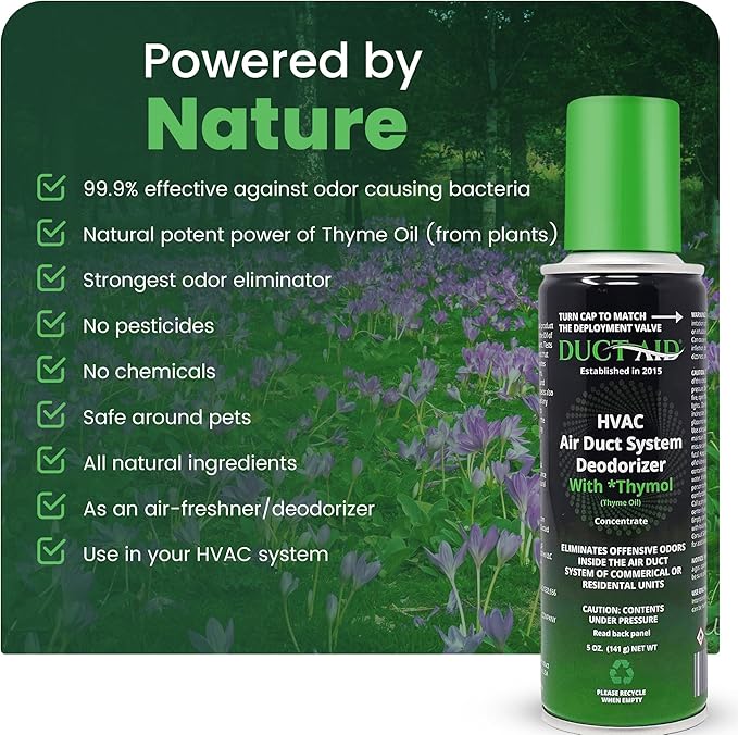 Air Freshener for HVAC Systems Commercial Residential &amp Cars| Made with Thyme extract natural Plant based | Now available in a Concentrated Formula for maximum effectiveness (Pack 4)