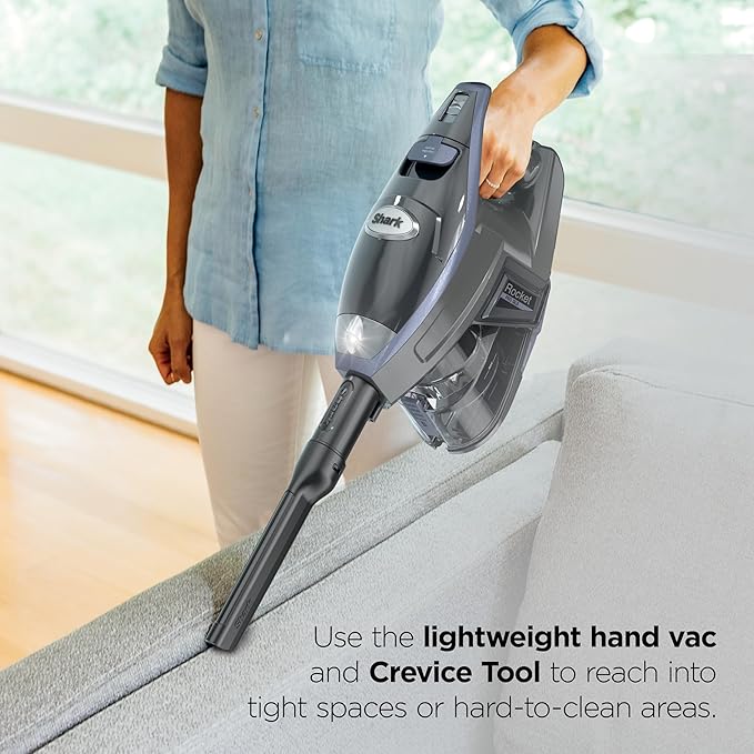 Shark Rocket Pro DLX | Corded Stick Vacuum | Removable Hand Vacuum Advanced Swivel Steering XL Dust Cup Capacity | Crevice Tool Upholstery Tool &amp Anti-Allergen Dust Brush | Gold | HV371GD