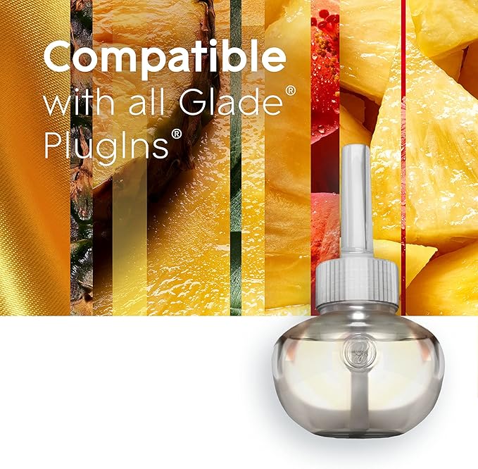 Glade PlugIns Refills Air Freshener Scented and Essential Oils for Home and Bathroom Hawaiian Breeze 6.7 Fl Oz 10 Count (Packaging May Vary) (Pack of 2)