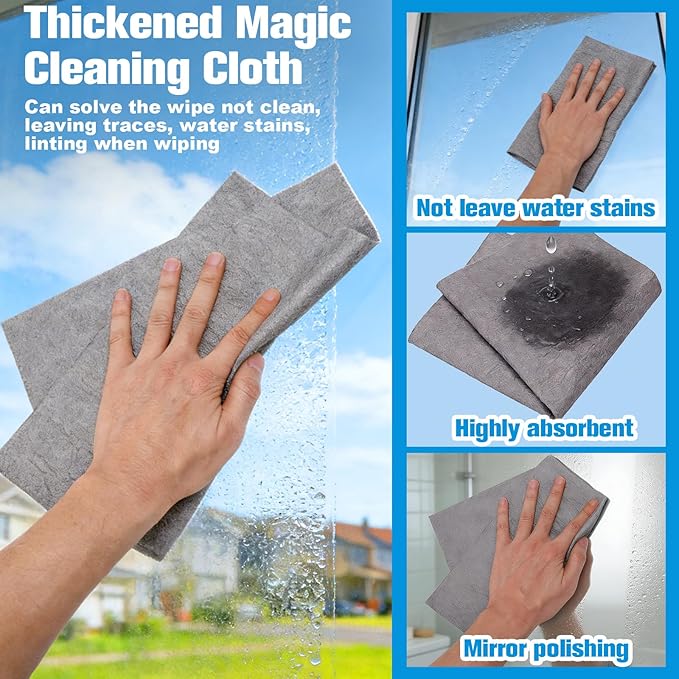 XANGNIER Window Cleaning Kit Tool with Storage BucketWindow Washing Kit with Extension PoleProfessional Windows Washer Cleaner Squeegee KitsCommercial&ampHousehold UseIndoor&ampOutdoor High Wind