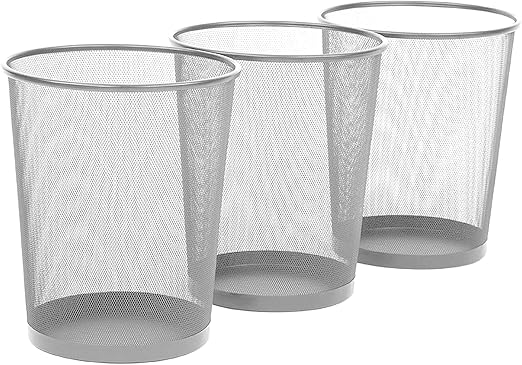 12L White Trash can Waste Basket for Office