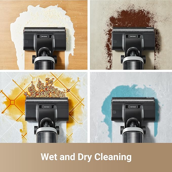 dreame H14 Cordless Vacuum Mop 180° Lie-Flat Wet Dry Vacuum cleaner 140°F Brush Washing Fast Hot Air Drying in 5Mins Smart Hard Floor Cleaner Machine with Powerful Suction Great for Sticky Messes