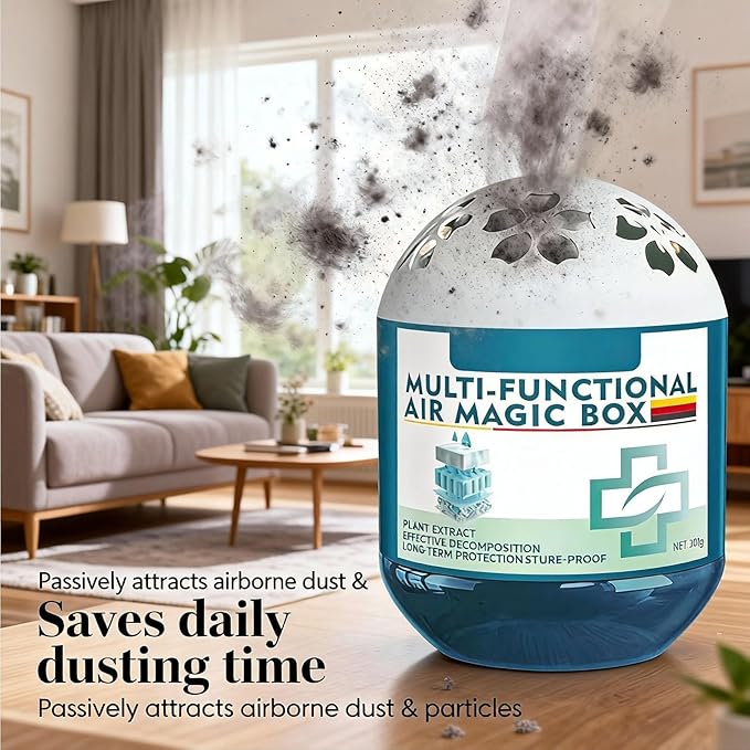 Indoor Air Purification Dust Removal Magic Box Dust Control Odor Absorbing Magic Box Plant Extract Formula Multi-Purpose Room Deodorizer for Home Bedroom Closet Office (120g*1pc)
