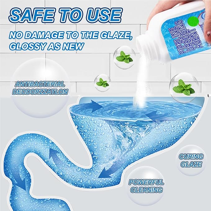 Powerful Pipe Dredging Agent Pipeline Dredging Agent Sink and Drain Cleaner for Kitchen and Toilet Pipelines Pipe Drain Clog Remover (2PC)
