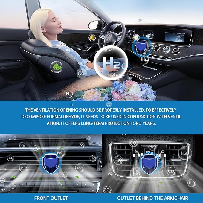 Car Air PurifierDeodorizer &amp Odor EliminatorNo Power Needed Car Air FreshenerRemoves Smoke &amp Pet OdorEco-Friendly Long-Lasting Car Accessories2-Pack