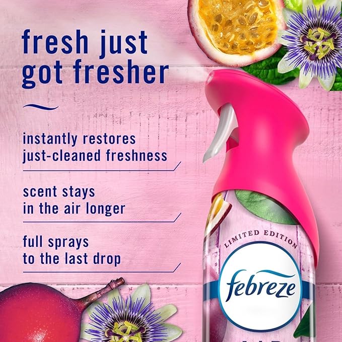 Febreeze Air Freshner Spray Limited Edition Fruit Scented Refills Spring &amp Summer Scents 3 pack (Limited Edition Fruit Spray 3 Pack)