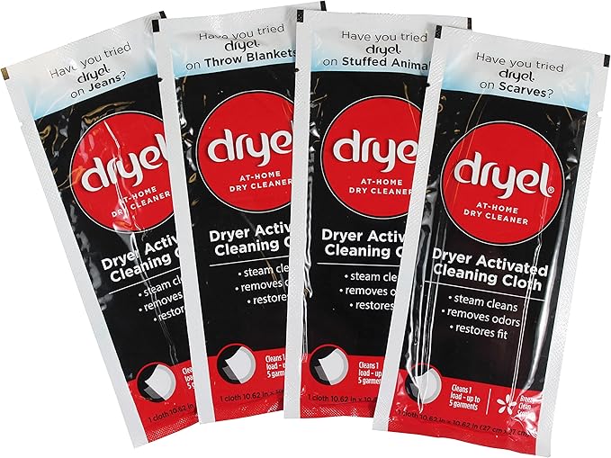dryel At-Home Dry Cleaner Refill Kit Gentle Laundry Care for Special Fabrics and Dry-Clean-Only Clothes 8 Load Capacity - Reusable Fabric Protection Bag Needed (Sold Seperatly)
