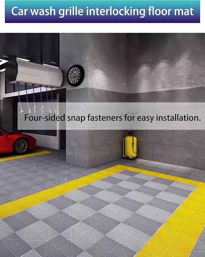 Trench Drainage GrateDrain Covers OutdoorInterlocking Floor Tiles With Grid For Garage Patio And Garden - Easy DIY Installation(Green6pcs40x40x4cm)