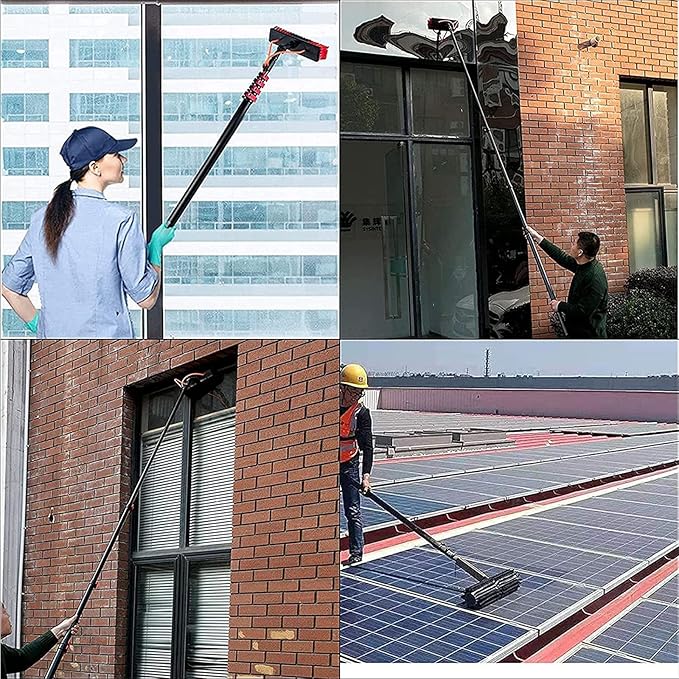 photovoltaic Cleaner Window Cleaning Pole 5-12m Window Cleaning Pole Window Cleaner Kit Water/Hose Fed Pole Window Cleaning Brush Equipment Cleaning Photovoltaic and Solar Panels / 12m Rod