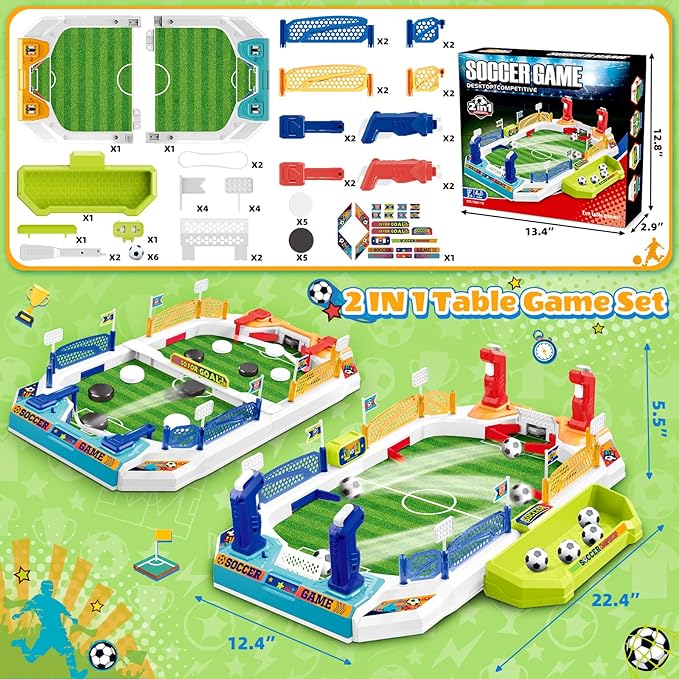 SpringFlower Mini Foosball Table Game for Kids Soccer Board Game Gifts for 4 5 6 7 8-12 Year Old Boys Toys for Age 4-6 5-7 8-12 Birthday Soccer Gifts Toy for Boys Girls