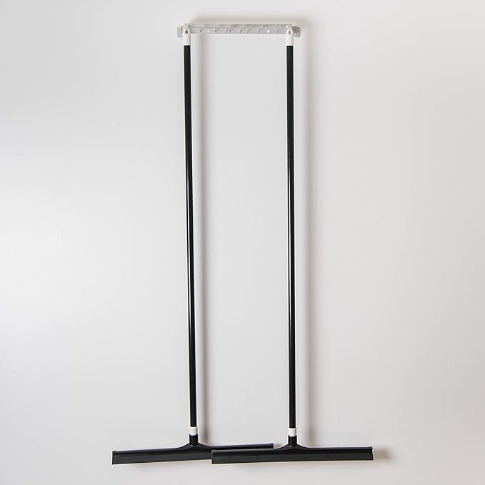 SPARTA 3656703 Plastic Floor Squeegee Shower Squeegee Heavy Duty Squeegee With Rubber Blade For Windows Glass Shower Doors Floors Windshields 20 Inches Black (Pack of 6)