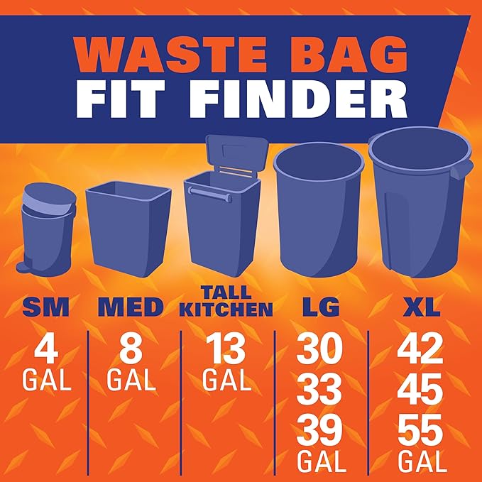 Hefty Ultra Strong 30 Gallon Trash Bags Large Trash Bags 30 Gallon Size Multipurpose Break Resistant Drawstring Closure Resists Leaks Punctures and Tears Black Fabuloso Lemon Scent 50 Bags